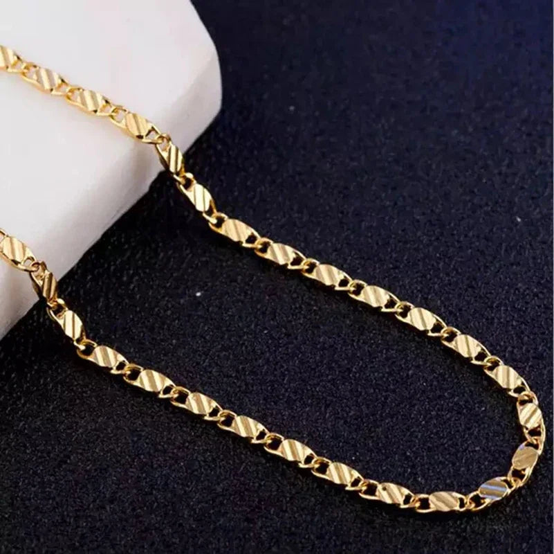 Minimal Flat Link Chain Necklace