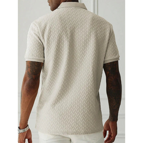 Men’s Textured Polo Shirt Short Sleeve