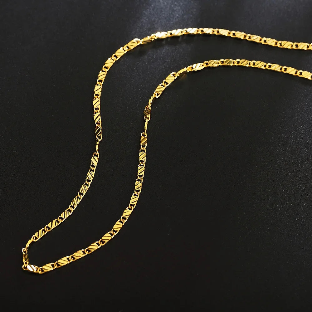 Minimal Flat Link Chain Necklace